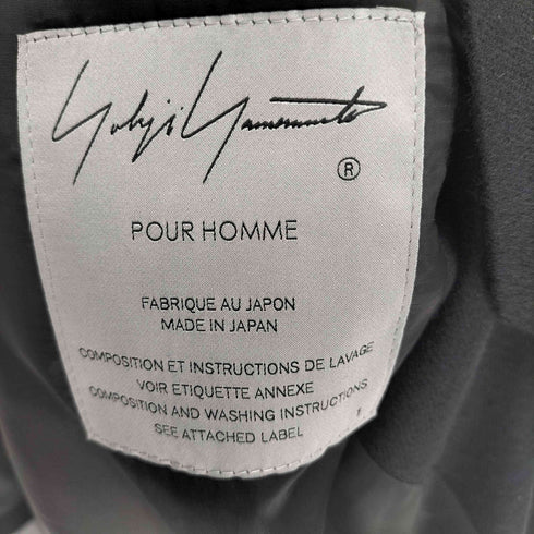 ヨウジヤマモトプールオム Yohji Yamamoto POUR HOMME 24AW TASMANIA FLANNEL SINGLE COAT タスマニア フランネル シングル コート メンズ JPN:1